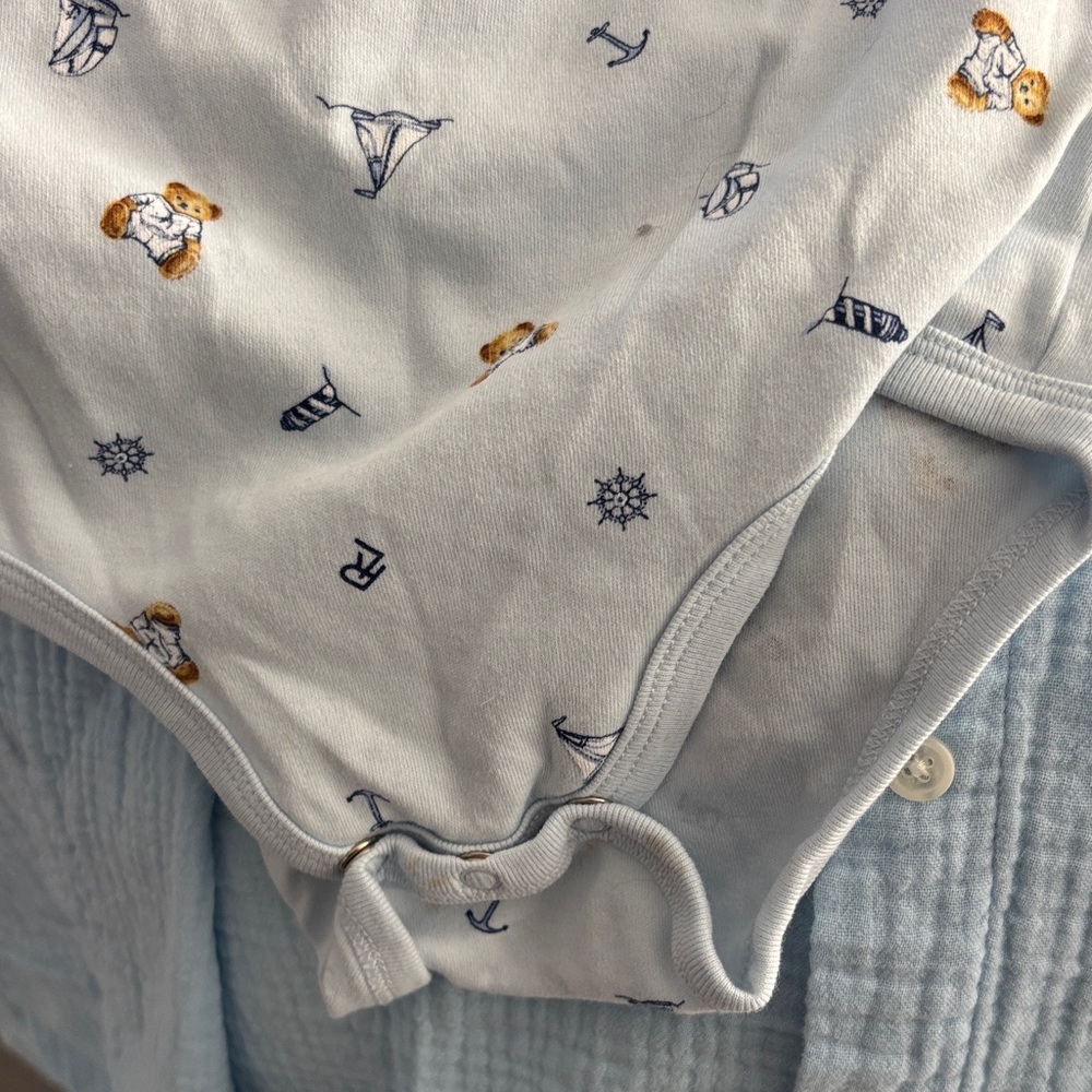Polo by Ralph Lauren Light Blue Baby One Piece Set - Picture 7 of 7